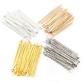 50pcs Copper Plated Two Hole Embossed Round Twist Double Loop Connector Bars For DIY Earrings view 5