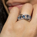 Zircon X Shape Cross Hollow Ring For Women Vintage European American Fashion Index Finger Jewelry view 1