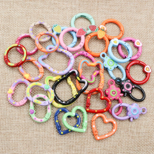 10pcs Mixed Color Lobster Clasps And Split Key Rings For DIY Jewelry Accessories