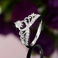 Princess Crown Heart Flower Ring For Women, Niche Design Fashion Index Finger Jewelry view 2