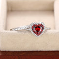 Trendy Double Layer Heart Shaped Zircon Couple Rings, European Fashion Wedding Band Jewelry view 3