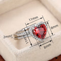 Trendy Double Layer Heart Shaped Zircon Couple Rings, European Fashion Wedding Band Jewelry view 4