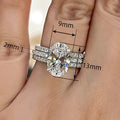 Luxury Three Piece Geometric Ring Set For Women, Sparkling Wedding Engagement Fashion Jewelry view 4