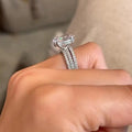 Luxury Three Piece Geometric Ring Set For Women, Sparkling Wedding Engagement Fashion Jewelry view 5