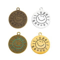 Zinc Alloy Round Word Tag Charm Pendant No.026353 for DIY Necklace Bracelet Jewelry Making view 5