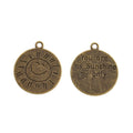 Zinc Alloy Round Word Tag Charm Pendant No.026353 for DIY Necklace Bracelet Jewelry Making view 2