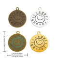 Zinc Alloy Round Word Tag Charm Pendant No.026353 for DIY Necklace Bracelet Jewelry Making view 1