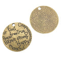 Zinc Alloy Round Tag Charm Pendant No.830544 for DIY Necklace Bracelet Jewelry Making view 4