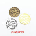 Zinc Alloy Round Tag Charm Pendant No.830544 for DIY Necklace Bracelet Jewelry Making view 1