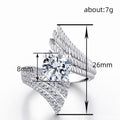European American Angel Wing Ring Offset Design Luxury Symbolic Statement Ring For Women view 5