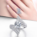 European American Angel Wing Ring Offset Design Luxury Symbolic Statement Ring For Women view 1