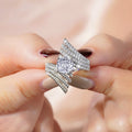 European American Angel Wing Ring Offset Design Luxury Symbolic Statement Ring For Women view 4