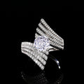 European American Angel Wing Ring Offset Design Luxury Symbolic Statement Ring For Women view 2