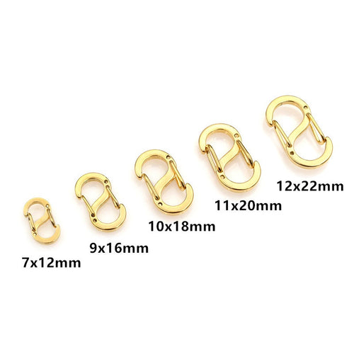 Polished Stainless Steel S Hook 8 Shape Spring Clasp Mini Key Ring For DIY Keychain Making