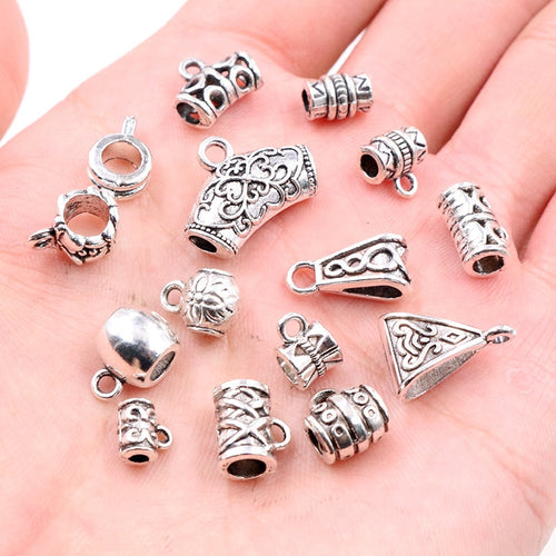 Antique Silver Alloy Three Way Connector Spacer Bead Bail For DIY Bracelet Necklace Pendant Jewelry