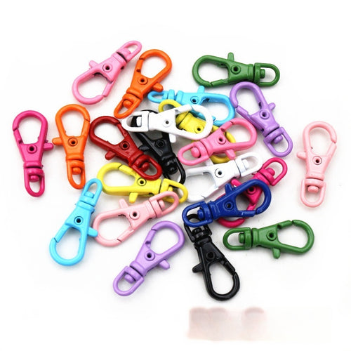 20pcs Color Enamel Spring Snap Clasps Open Jump Rings Lobster Keychain Hooks For Bags Toys Accessories