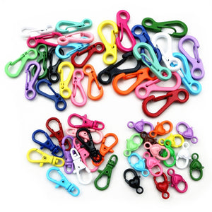 20pcs Color Enamel Spring Snap Clasps Open Jump Rings Lobster Keychain Hooks For Bags Toys Accessories