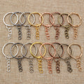 20Pcs 25mm DIY Jewelry Key Rings With Four Section Chains Keychain Findings Supplies view 4