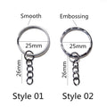 20Pcs 25mm DIY Jewelry Key Rings With Four Section Chains Keychain Findings Supplies view 2