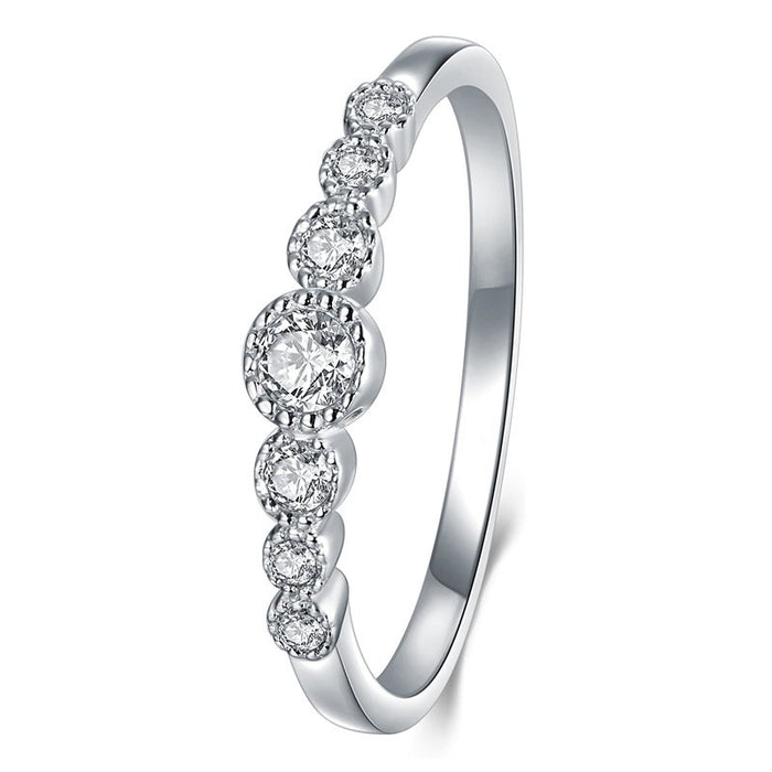 Minimalist Zircon Women's Ring, Light Luxury Korean Thin Finger Ring With Niche Design