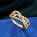 European American Multi Layer Hollow Copper Zircon Ring Luxury Creative Design Jewelry For Women view 5