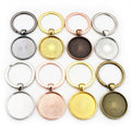 DIY Key Ring With Glass Cabochon Base Tray Keychain Pendant Blank Jewelry Accessories view 5