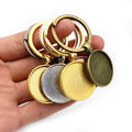 DIY Key Ring With Glass Cabochon Base Tray Keychain Pendant Blank Jewelry Accessories view 4