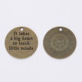 Zinc Alloy Round Tag Charm Pendant No.457378 for DIY Necklace Bracelet Jewelry Making view 2