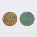 Zinc Alloy Round Tag Charm Pendant No.457378 for DIY Necklace Bracelet Jewelry Making view 3