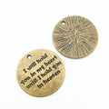 Zinc Alloy Round Tag Charm Pendant No.777981 for DIY Necklace Bracelet Jewelry Making view 3