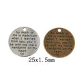 Zinc Alloy Round Tag Charm Pendant No.533210 for DIY Necklace Bracelet Jewelry Making view 1