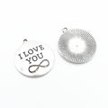 Zinc Alloy Round Tag Charm Pendant for DIY Necklace Bracelet Jewelry Making view 4