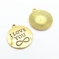 Zinc Alloy Round Tag Charm Pendant for DIY Necklace Bracelet Jewelry Making view 3