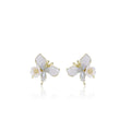 Elegant Pink Crystal Butterfly Flower Alloy Stud For Women Fresh Forest Style Statement Earrings view 5