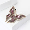 Rhinestone Alloy Butterfly Brooch For Fashion Women Clothing Decoration view 3