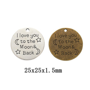 Zinc Alloy Round Tag Charm Pendant No.300748 for DIY Necklace Bracelet Jewelry Making