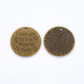 Zinc Alloy Round Tag Charm Pendant No.300748 for DIY Necklace Bracelet Jewelry Making view 3
