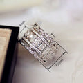 Starry Wide Hollow Lace Ring, Personalized Fashion Luxury Floral Edge Statement Finger Jewelry view 4