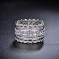 Starry Wide Hollow Lace Ring, Personalized Fashion Luxury Floral Edge Statement Finger Jewelry view 1