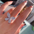 Designer Fashion Butterfly Bow Ring For Women, Light Luxury Elegant Fairy Style Statement Jewelry view 2