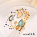 Korean Irregular Open Ring, Elegant Water Drop Imitation Gem Royal Style Women's Ring view 4