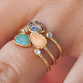 Korean Irregular Open Ring, Elegant Water Drop Imitation Gem Royal Style Women's Ring view 1
