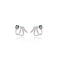 Elegant Silver Alloy Winding Snake Shape Studs With Green Crystal Rhinestone Inlay Women Fashion Earrings view 5