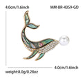 Alloy Pearl Shell Whale Brooch Pin For Apparel Accessories view 5