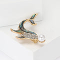 Alloy Pearl Shell Whale Brooch Pin For Apparel Accessories view 3