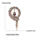 Alloy Rhinestone Snake Brooch Pin For Creative Apparel Decoration view 4