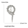 Alloy Rhinestone Snake Brooch Pin For Creative Apparel Decoration view 6