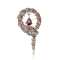 Alloy Rhinestone Snake Brooch Pin For Creative Apparel Decoration view 5