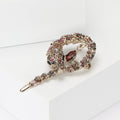 Alloy Rhinestone Snake Brooch Pin For Creative Apparel Decoration view 3