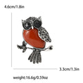Alloy Enamel Turquoise Owl Brooch Vintage Unisex Lapel Pin view 4